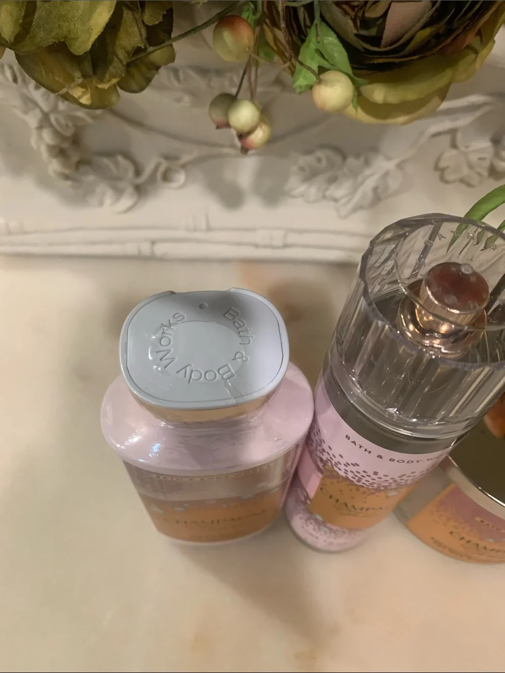 Bath & Body Works CHAMPAGNE Fragrance Mist,Body wash,Body Lotion& 14.5 Oz Candle